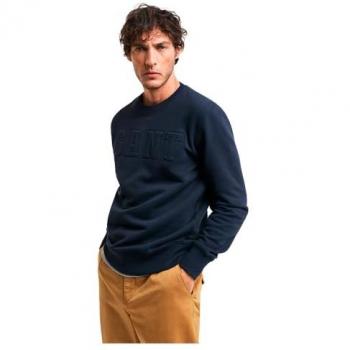 GANT Herren Sweatshirt Erhabene Grafik C-Neck Gr. M, Abendblau