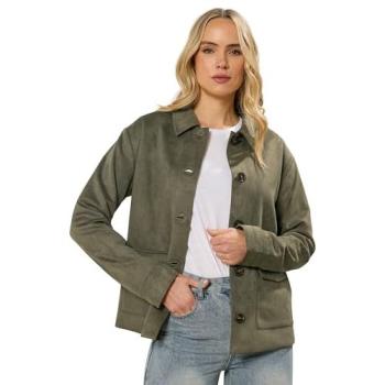 Long Tall Sally Green Faux Suede Workwear Jacket – 14 