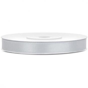 Ruban Satin Deux Côtés Argent 6 mm x 25 m