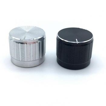 Perillas de interruptor de aleación de aluminio negro y plata 21x17MM