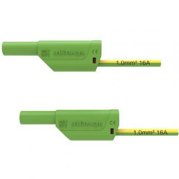 Schuetzinger 100 cm Safety Test Lead Green-Yellow 1 pc