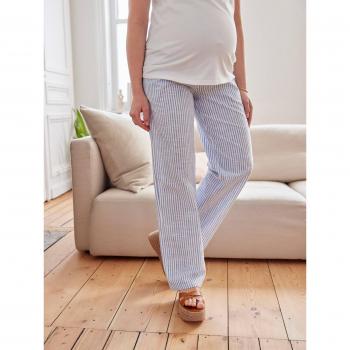 VERTBAUDET Striped Maternity Pants in Chambray Blue 46