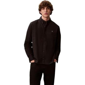 Calvin Klein Langarmhemd LS Solid Oxford Classic – Schwarz S