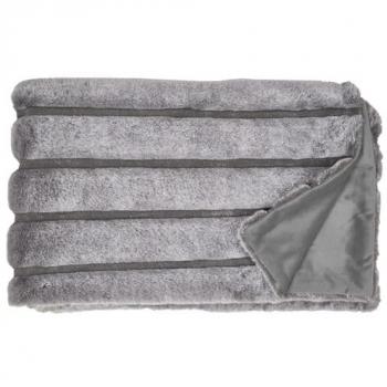 Plaid Confort Rayé Gris 120 x 150 cm