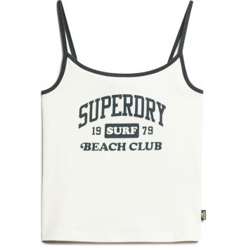 Superdry Damen Essential Branded Tanktop Off-White