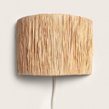 Lampe murale Yubo TechBrey métal‑raphia, design moderne – beige