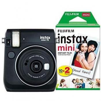 Mini 70 Instant Film Camera with 30 Shots – Fujifilm Black Edition