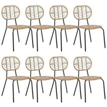 Terrasse Set „Pratello“ – 8x Beliani Gartenstühle aus Rattan