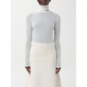 Jil Sander Women's White High Neck Cotton Top