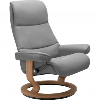STRESSLESS Relaxsessel „View“ – Classic Base, Eichengestell, 91 × 109 × 83 cm, Leder BATICK