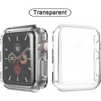 Apple Watch Schutzhülle Serie 6 5 4 3, weiches TPU, klarer Bildschirm-Schutz, halb abgedeckt, 38 42 40 44mm