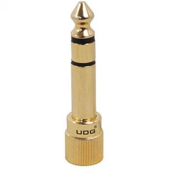 Adaptateur Jack 6,35 mm M à 3,5 mm F vissable Metal Plaque Or UDG U 94001