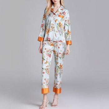 Set de albornoz femenino, mangas largas, estilo seda helada