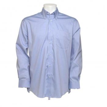 Kustom Kit Light Blue Long Sleeve Corporate Oxford Shirt, 19.5