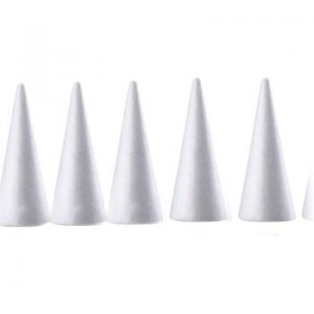20 Pieces White Cone Shaped Foam Christmas Tree DIY Materials 100mm