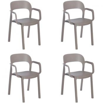 Garbar Ona Fauteuil Intérieur, Extérieur Set 4 Chocolat