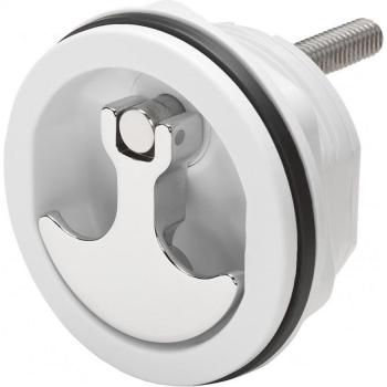 Whitecap S-1417W Compression Handle, Chrome-Plated Zamac/White Nylon