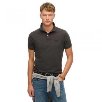 Superdry Polo Vintage Nera a Maniche Corte S