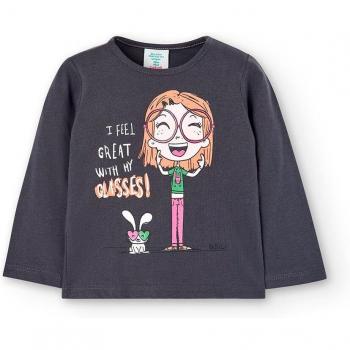Camiseta de Punto Boboli para Niñas en Color Gris