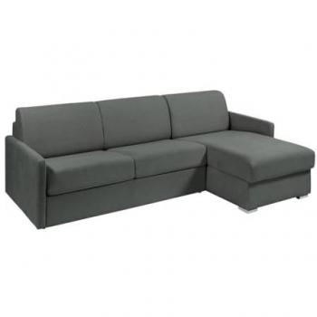 Sofá cama esquinero gris con lamas anchas