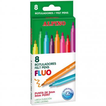 Alpino Kleurenset – 8 Stiften – Fluokleuren