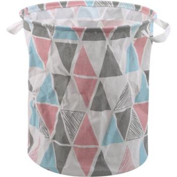 Cesta de lavandería de lino y algodón con estampado