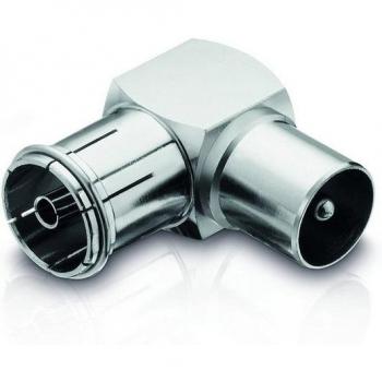 Nickel 90 Grad Winkeladapter für IEC-TV-Antenne Stecker und Buchse