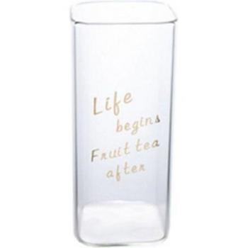 Elegant Gold Letter Square Glass Cup