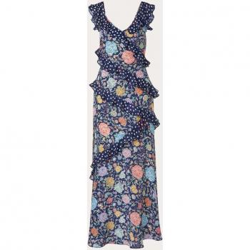 Rixo: Vestido Midi Gail en Seda