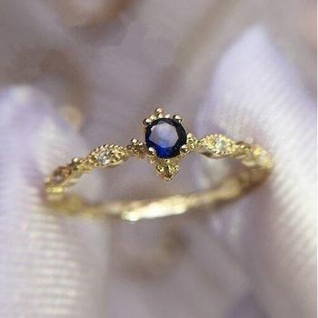 Blue Zirconia Wedding Ring for Women