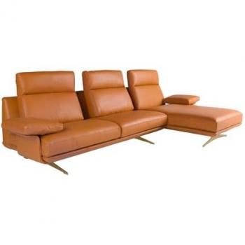 Ángel Cerdá Chaise Longue 5 plazas – Piel Terracota, Acero Dorado