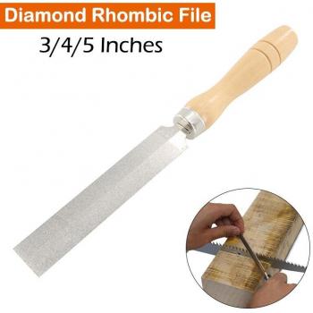 3 Inch Rhombic Diamond File with Wooden Handle