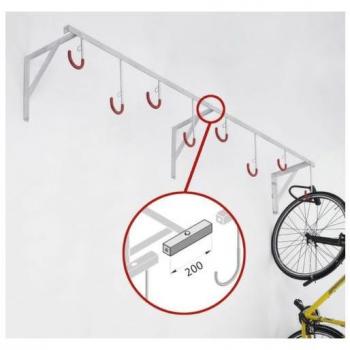 Système de rangement de vélo WSM, 1-sidéral, pour pneus jusqu'à 65 mm, dimensions 2600 x 350 x 350 mm, antivol, acier, 8 emplacements