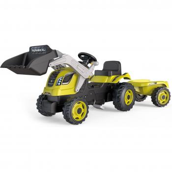 Tractor a Pedales Smoby Farmer Max Verde con Remolque