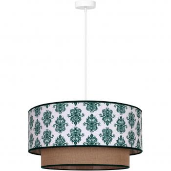 Lampada sospesa Hampton Boho verde con decoro in juta