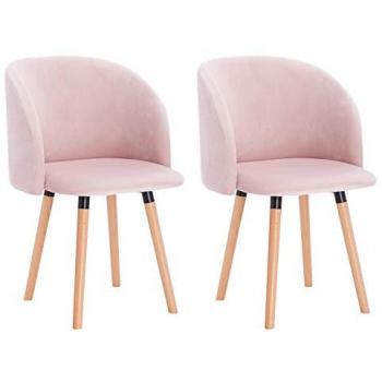 Sedie da Cucina Velluto Rosa Woltu – Set di 2