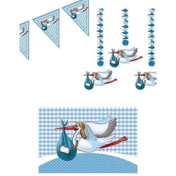 Baby Storch Feier Set Blau 5-tlg
