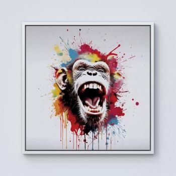 Playful Splash Monkey Wall Art – 30x30