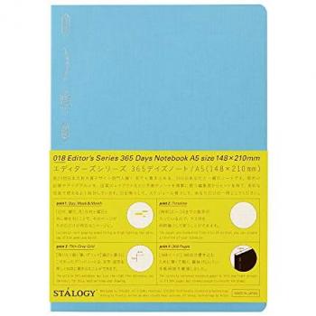 NITOMS STALOGY A5 Grid Journal for Every Day, 365 Days, Blue