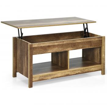 Mesa de Centro Costway con Repisas Divididas y Dimensiones 109 x 47,5 x 50 cm