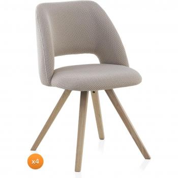 Paquete de 4 sillas tapizadas en beige
