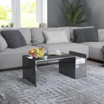Table de Salon Gris Brillant 90x45x35 cm