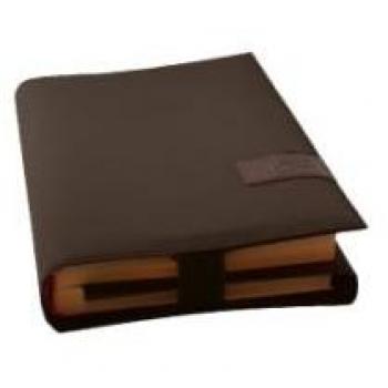 Kaffeebraune BookSkin Hülle – integriertes Lesezeichen, Mikrofasermaterial