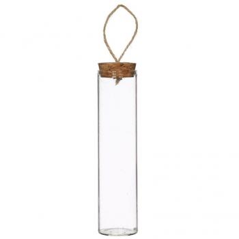 Tuyaux d'essai équipés de bouchons en liège et cordage diamètre 3 cm hauteur 10 cm (x12)