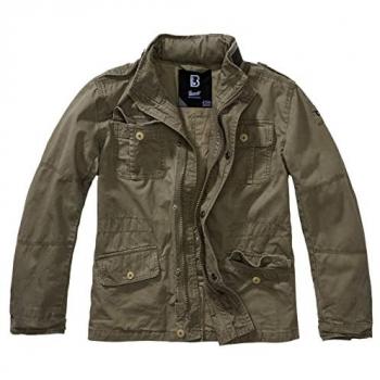 Allwetterjacke BRANDIT Brandit Herren Kids Britannia Jacket Gr. 122/128, grün (olive), Herren, 100% Baumwolle, unifarben, Jacken