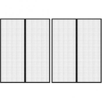 Mosquiteras para puerta bloque magnético 2 uds negro 230x160 cm