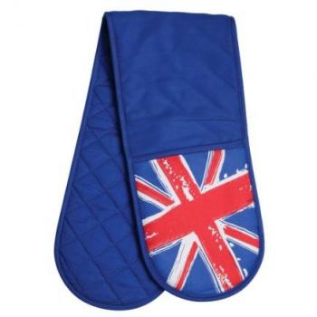 Cool Britannia Blue Cotton Oven Glove – Double‑Size