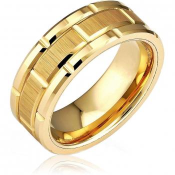 I & FDLK 8MM Men's Gold Plated Wedding Ring
