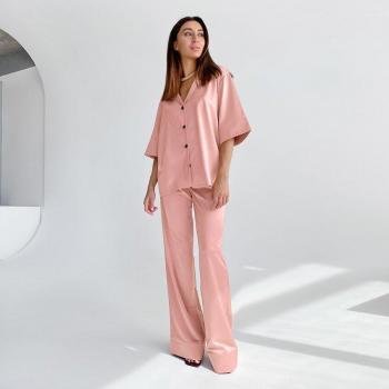 Pyjama d'été sexy pour femme, deux pièces en soie