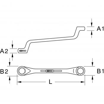 Llave Estrella Doble con Acodado KSTOOLS 75×80mm